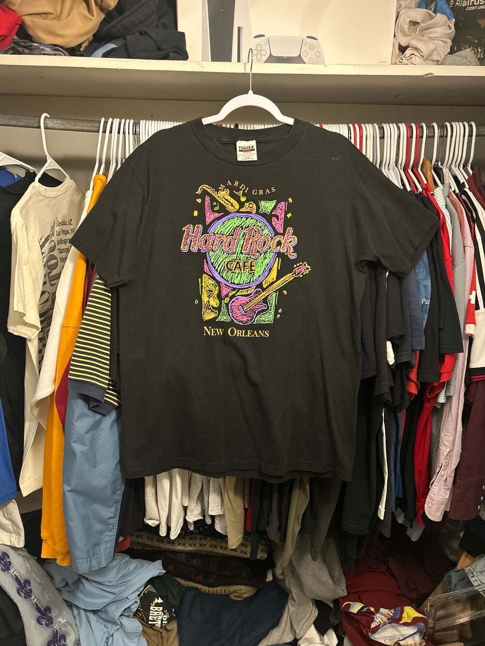 Vintage 1995 Mardi Gras Hard Rock Cafe New Orleans Tultex T-Shirt Large